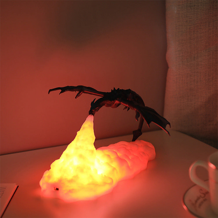 Fire-Breathing Dragon Lamp, Rechargeable LED Night Light