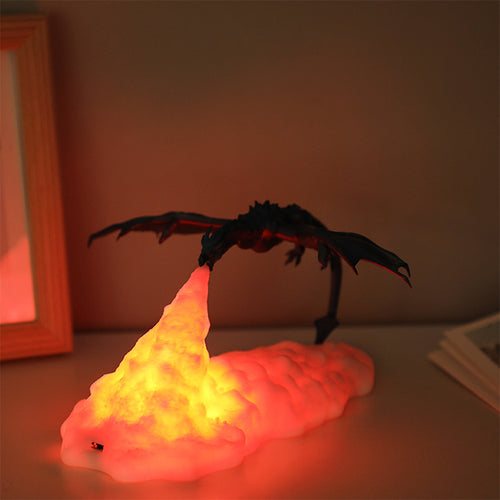 Fire-Breathing Dragon Lamp, Rechargeable LED Night Light