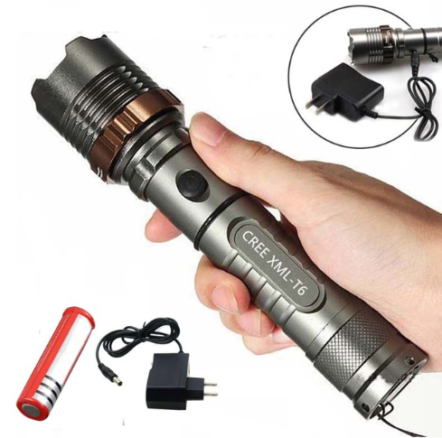 Rechargeable zoom torch kit with battery and charger