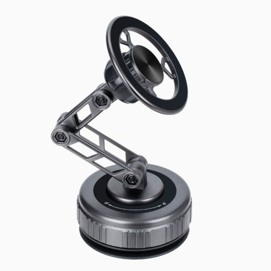 Vacuum suction phone holder with folding alloy arm
