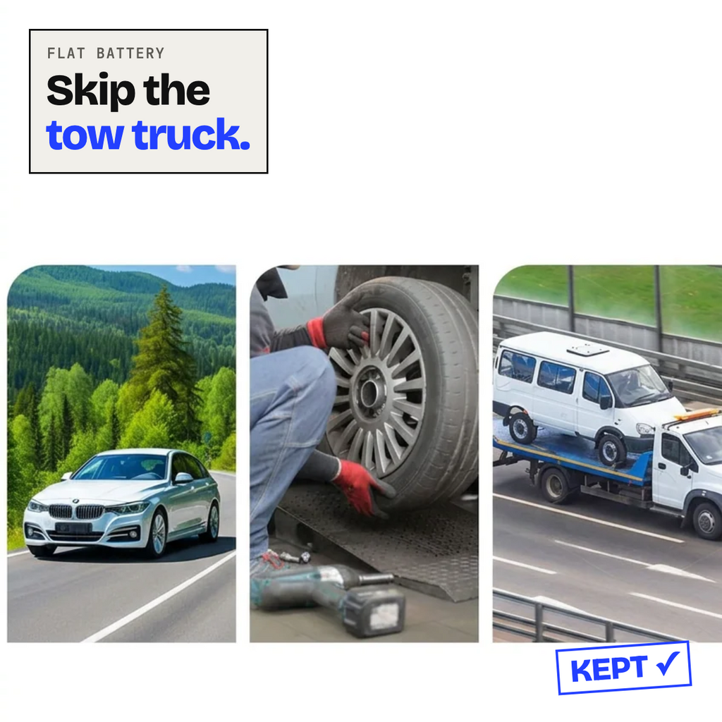 Roadside breakdown scenes the jump starter saves you from