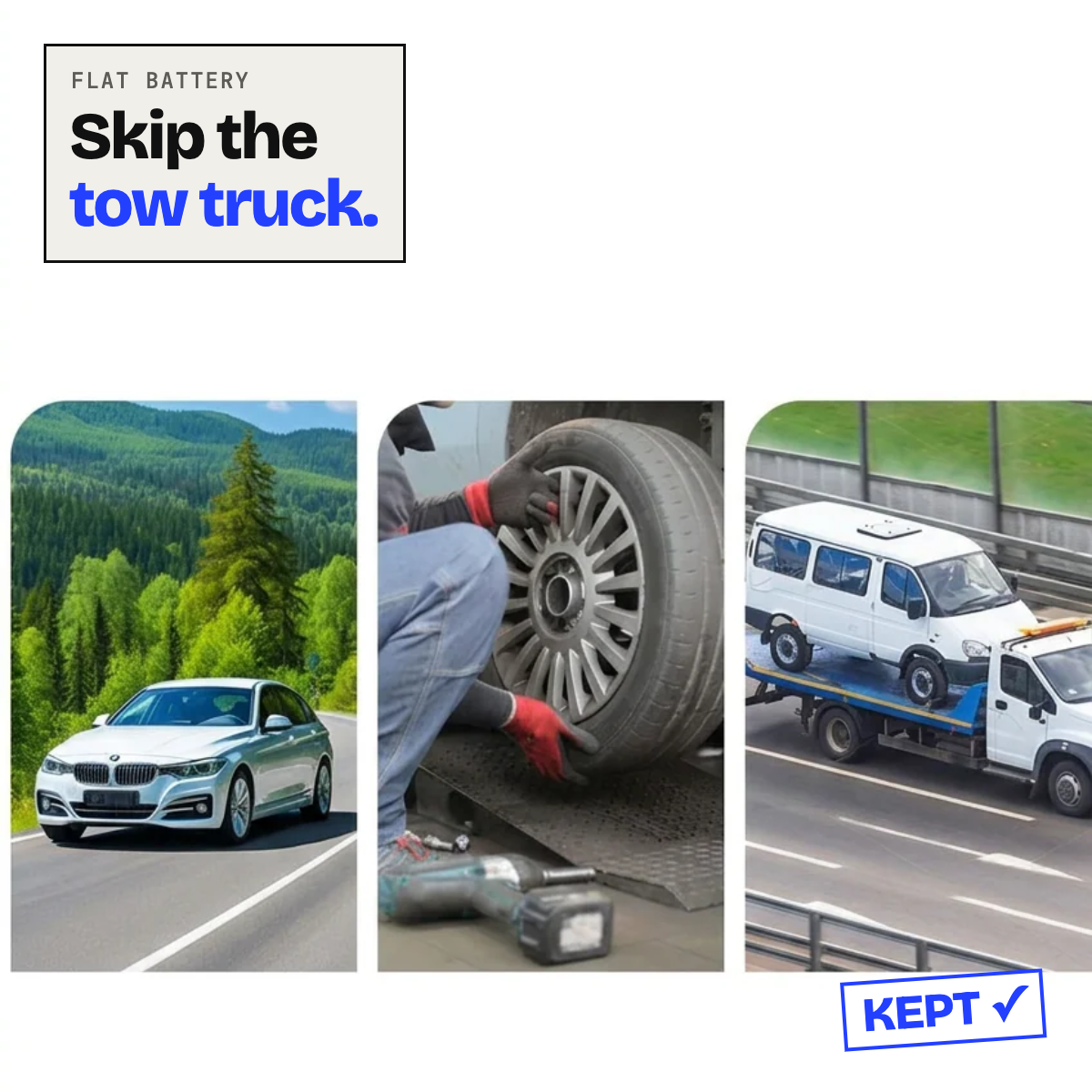 Roadside breakdown scenes the jump starter saves you from
