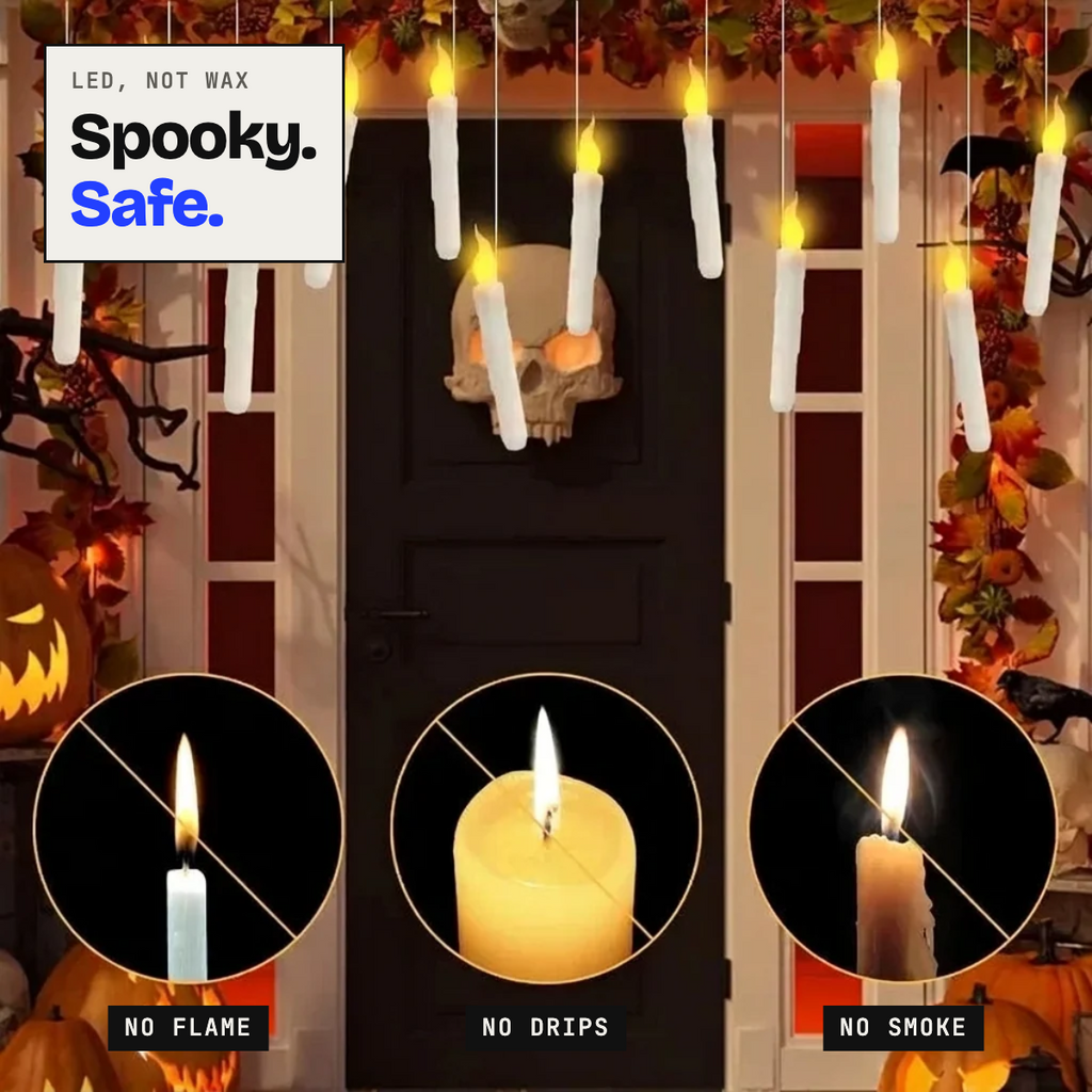 Floating LED candles: no flame, no wax drips, no smoke