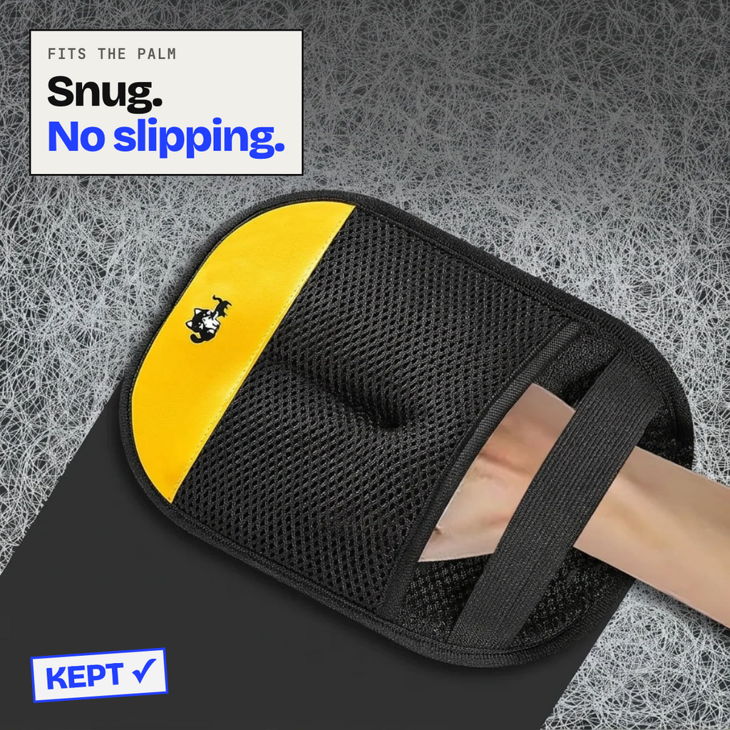Hand slipped into the pet hair glove