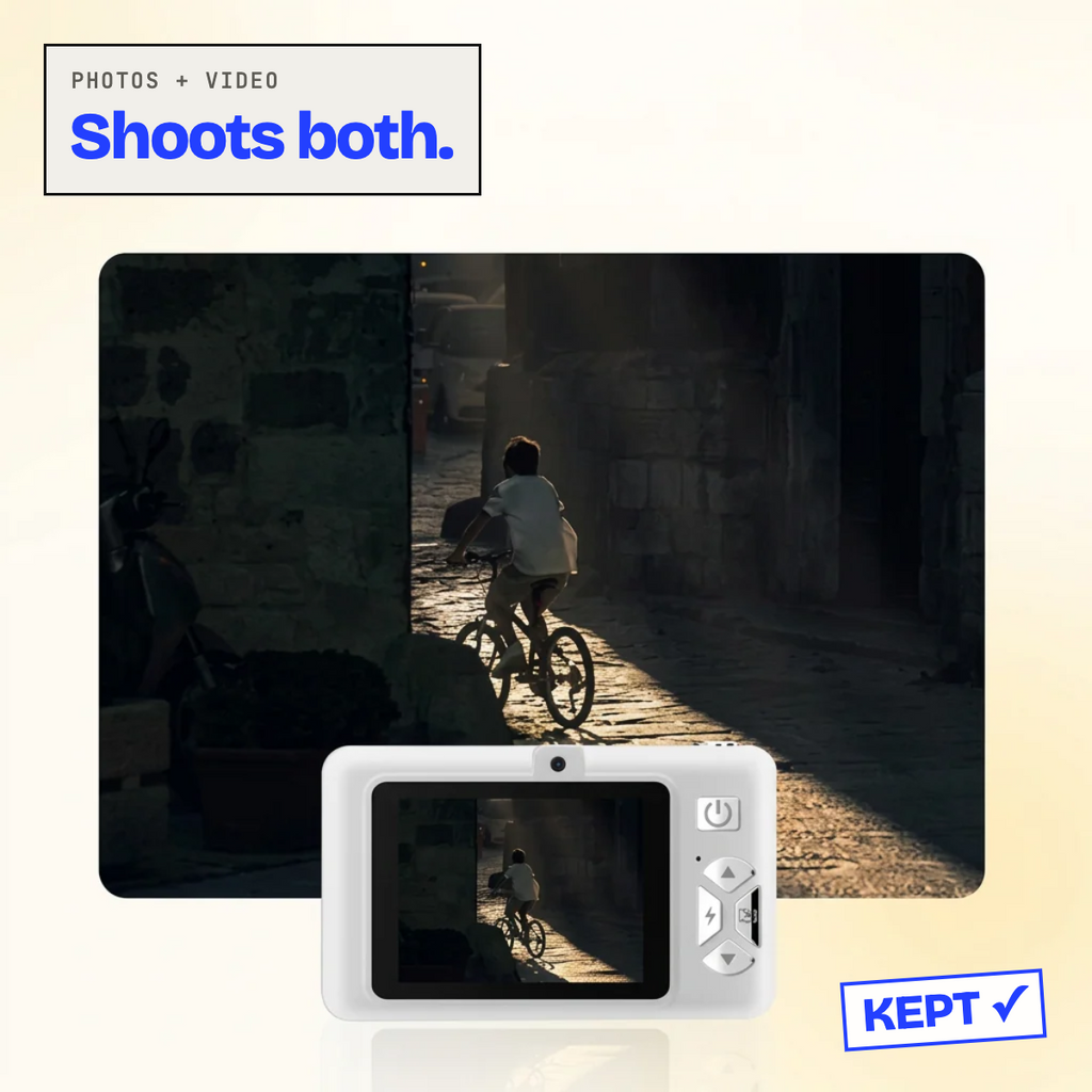 Retro digital camera recording video