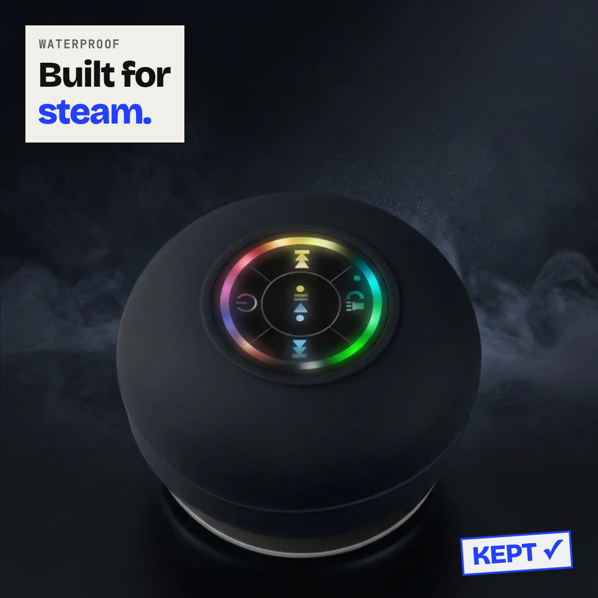Shower speaker in steam