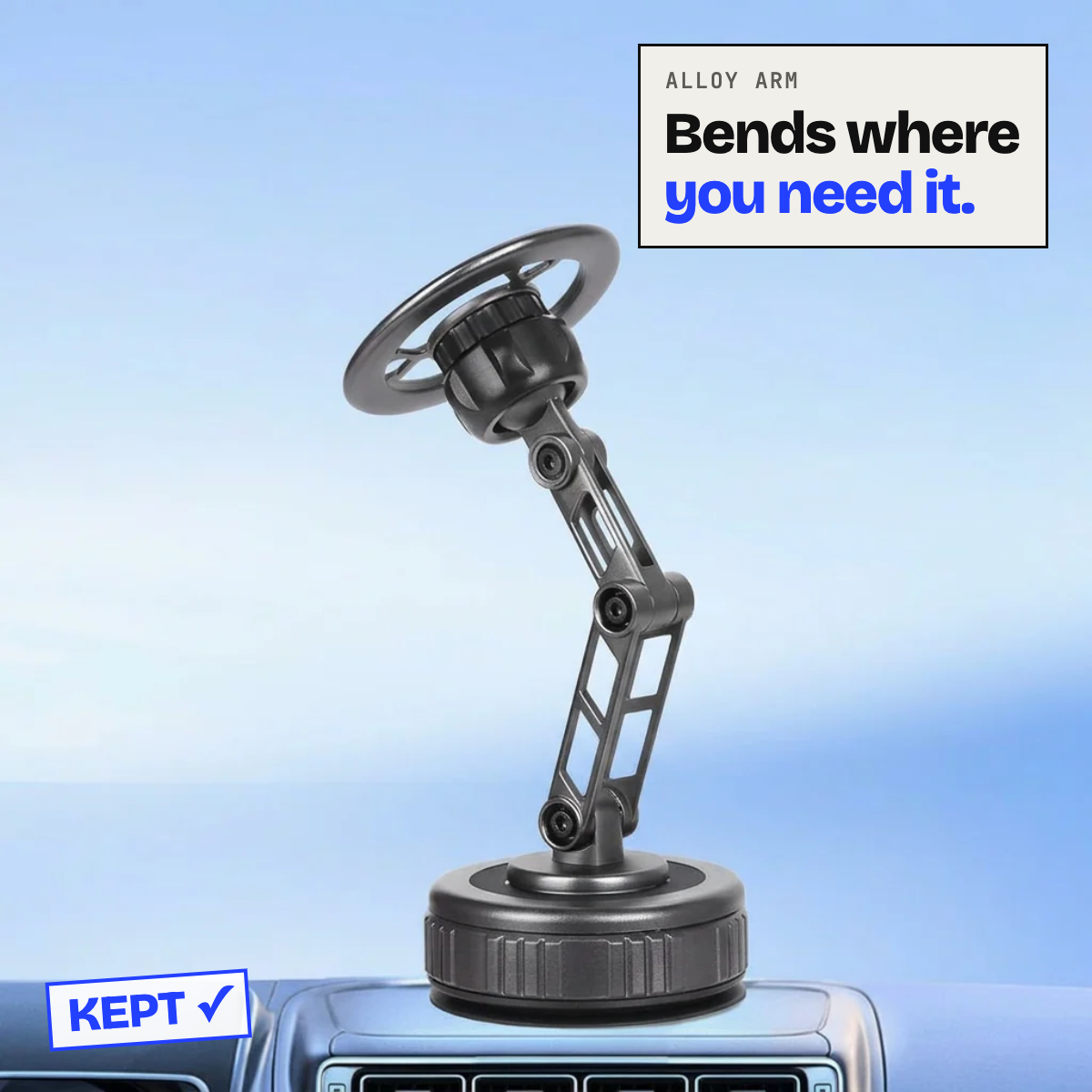 Folding alloy arm of the phone holder