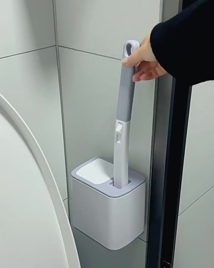 No-Touch Disposable Toilet Brush with Wall Dock